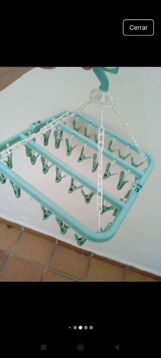 Tendedero auxiliar con pinzas plegable