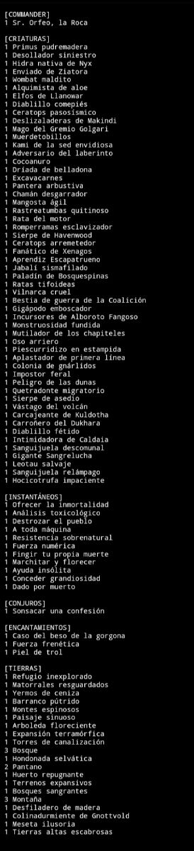 Magic Mr. Orfeo, The Boulder Commander Deck