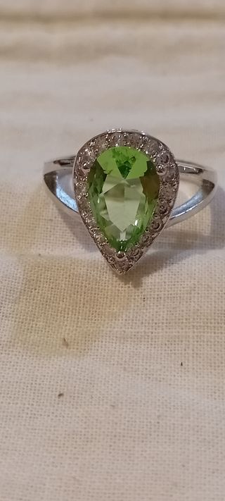 Anillo Plata con Piedra Verde
