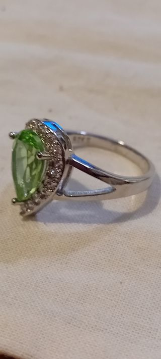 Anillo Plata con Piedra Verde