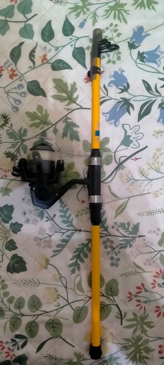 Caña de pescar y carrete nuevos