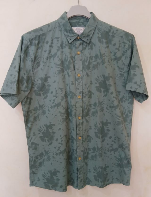 Camisa Springfield verde estampada manga corta