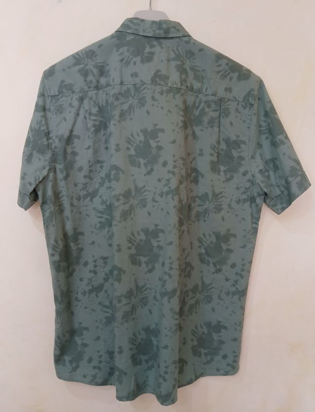 Camisa Springfield verde estampada manga corta