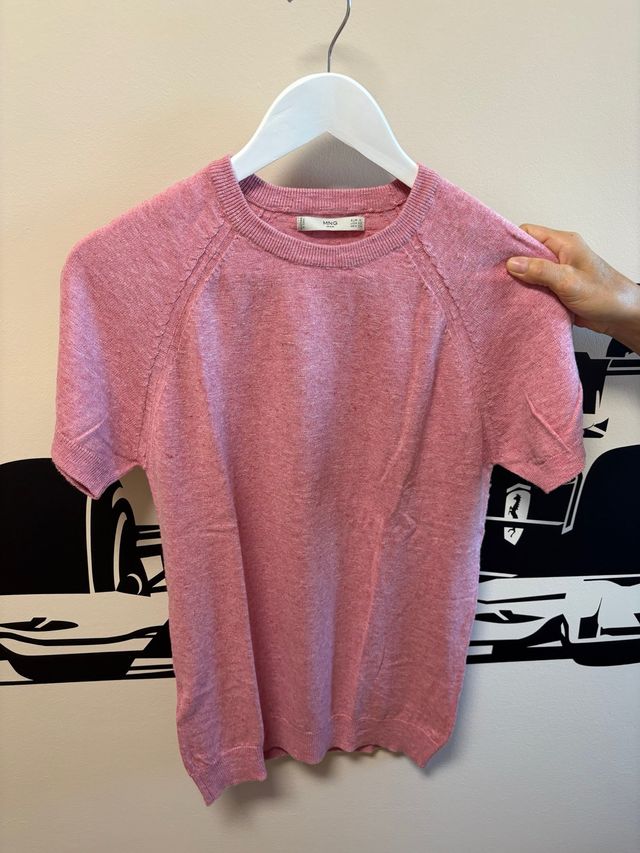Camiseta rosa Mango