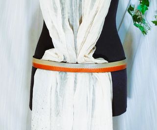 Cintura bicolor Vintage ecopelle catenella dorata