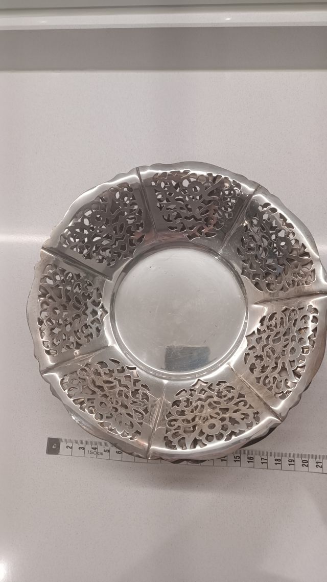 2 Fruteros antiguos de alpaca