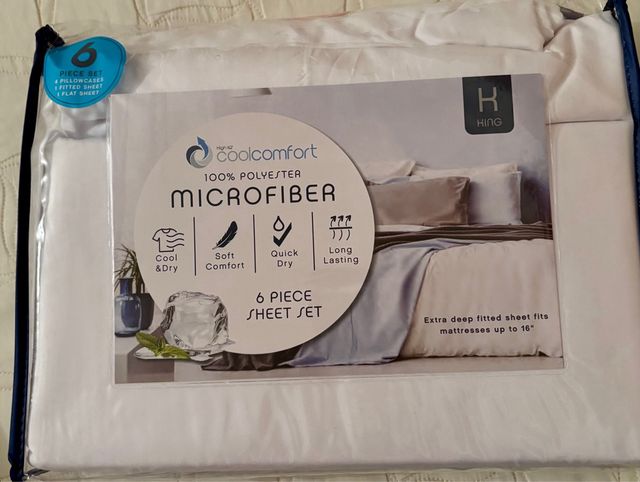 Set Lenzuola King Size Microfibra Bianco