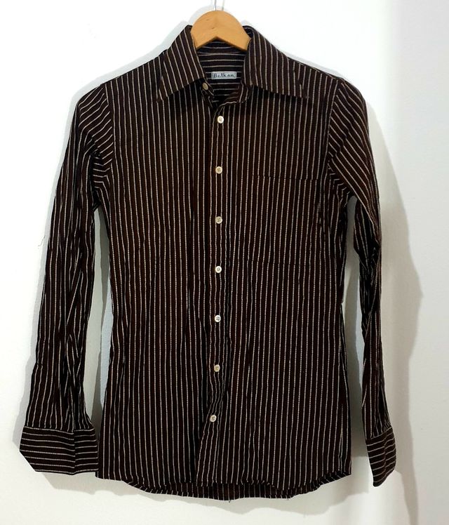 Camisa Balkan Talla S Rayas Marrón