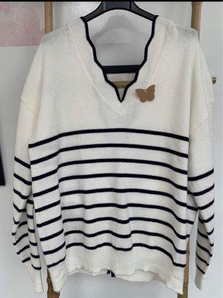 Jersey de rayas blanco y negro