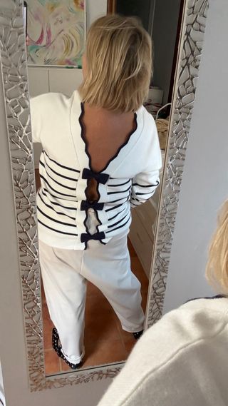 Jersey de rayas blanco y negro