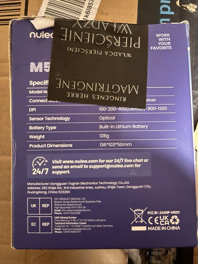 Mouse trackball wireless Nulea M501