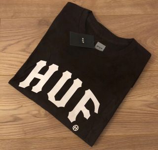 Camiseta HUF Logo Marrón Talla L