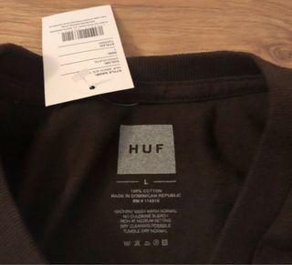 Camiseta HUF Logo Marrón Talla L