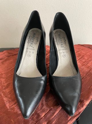 Salón Tacón Alto Piel Negro Marypaz Talla 38