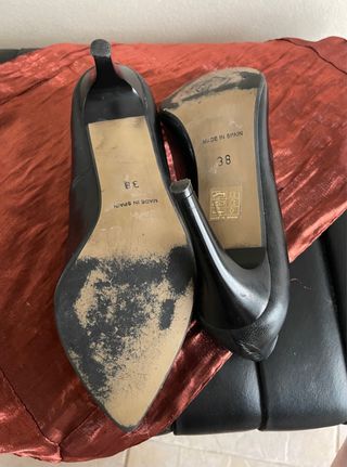 Salón Tacón Alto Piel Negro Marypaz Talla 38
