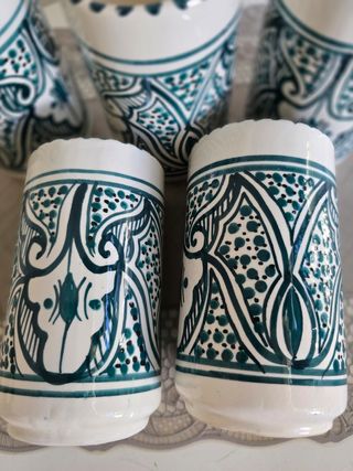 Juego 5 Vasos Cerámica Artesanal