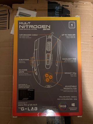 Ratón Gaming KULT NITROGEN RGB Negro