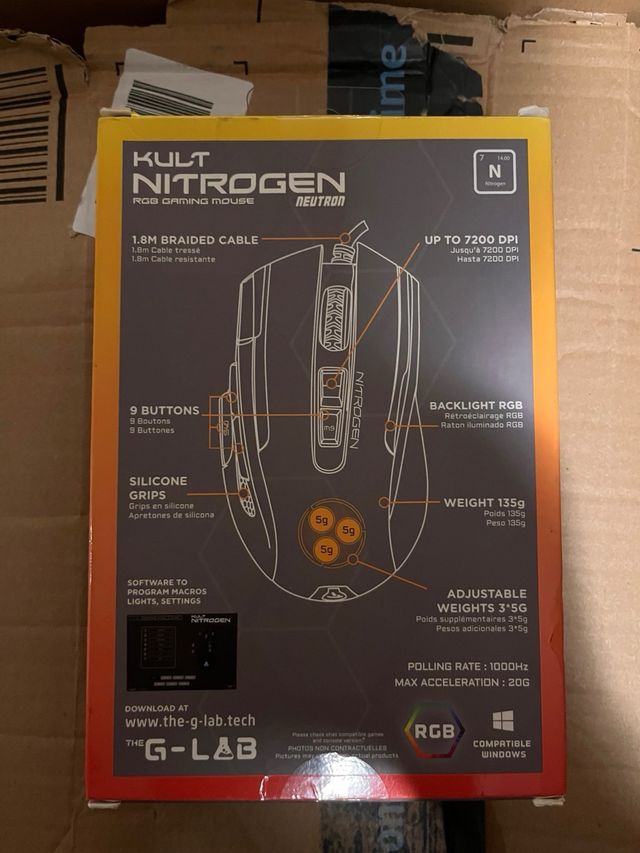 Mouse da gioco KULT NITROGEN RGB nero