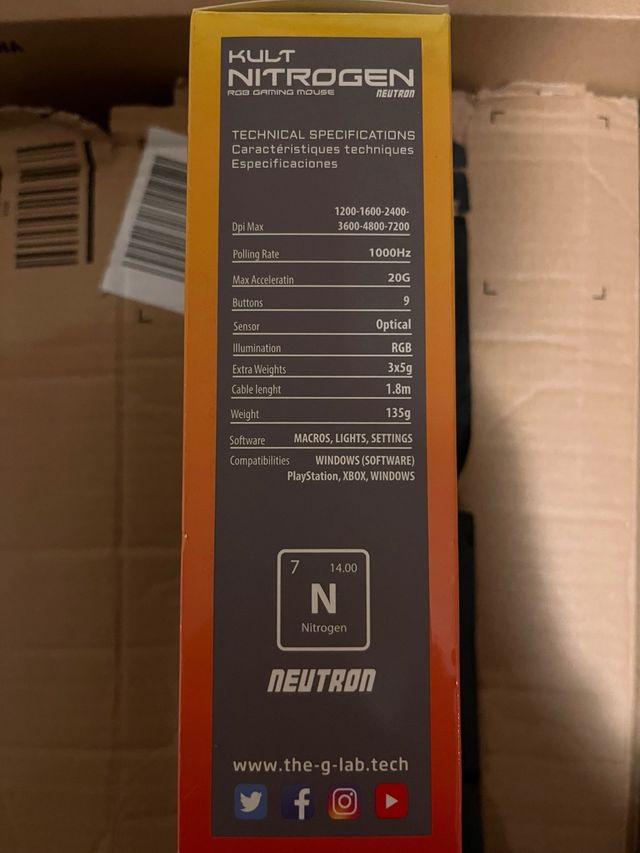 Mouse da gioco KULT NITROGEN RGB nero