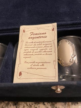 Bicchieri da liquore con lamina argento