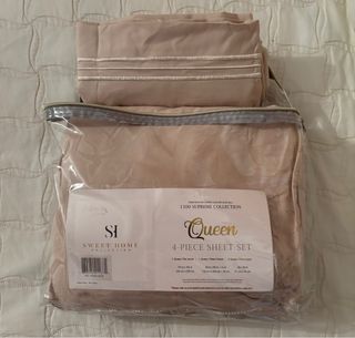 Set Lenzuola Queen Beige 4 Pezzi