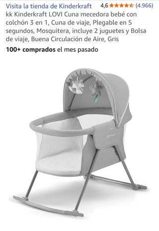 Pack Cuna de viaje Kinderkraft LOVI y colchón y +.