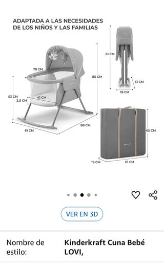 Pack Cuna de viaje Kinderkraft LOVI y colchón y +.