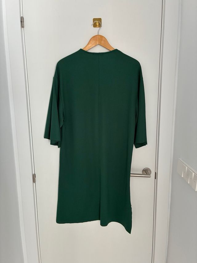 Vestido verde midi Zara punto
