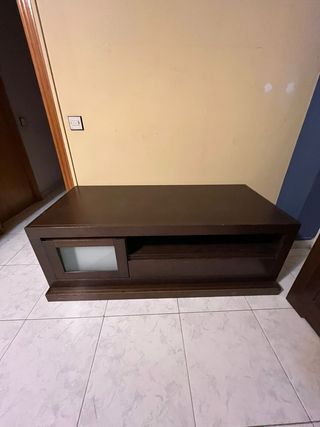 Mueble modular comedor madera maciza y cristal