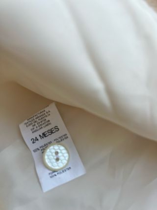 Abrigo y gorro niña blanco T24m