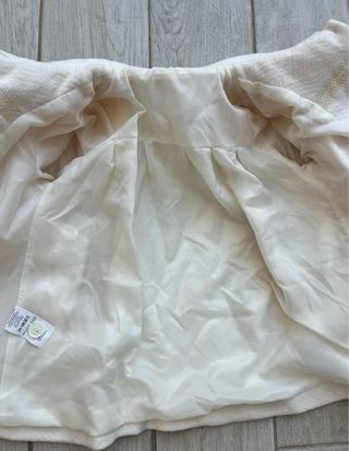 Abrigo y gorro niña blanco T24m