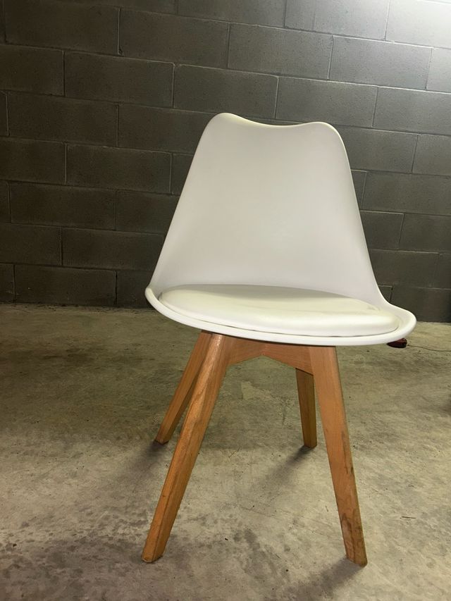 Sedia cucina/ufficio bianca e legno,disponibili 4