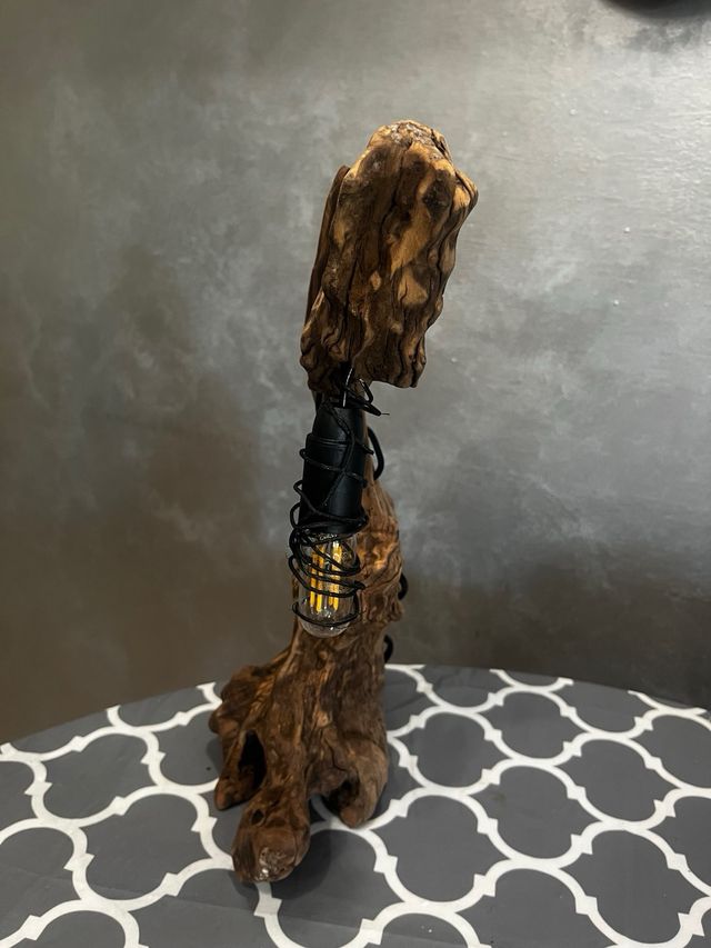 Lampada legno spiaggiato naturale del mar Tirreno