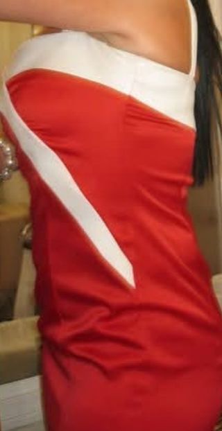 Vestido fiesta rojo y blanco