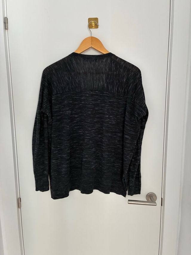 Chaqueta jaspeada negra Mango