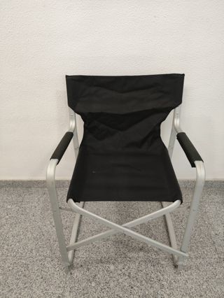 Silla Director Plegable Negra y Plateada