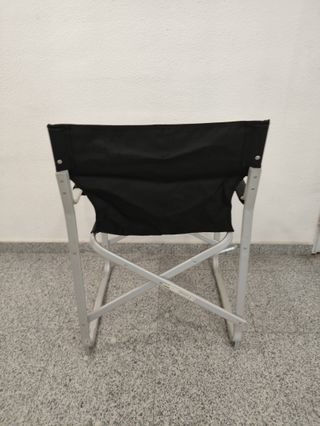 Silla Director Plegable Negra y Plateada