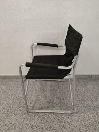 Silla Director Plegable Negra y Plateada