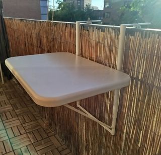 Mesa plegable balcón beige