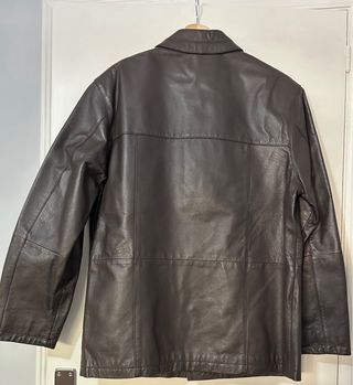 Chaqueta polipiel marrón vintage Talla 50, hombre.