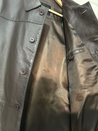 Chaqueta polipiel marrón vintage Talla 50, hombre.