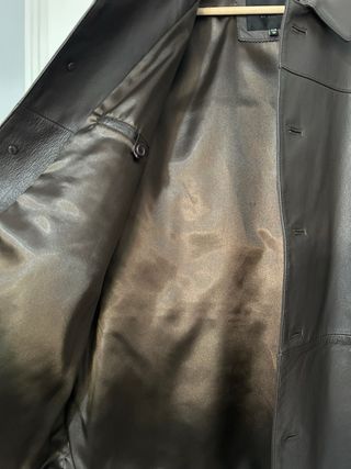 Chaqueta polipiel marrón vintage Talla 50, hombre.