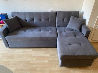 Sofá Cama Gris Tela