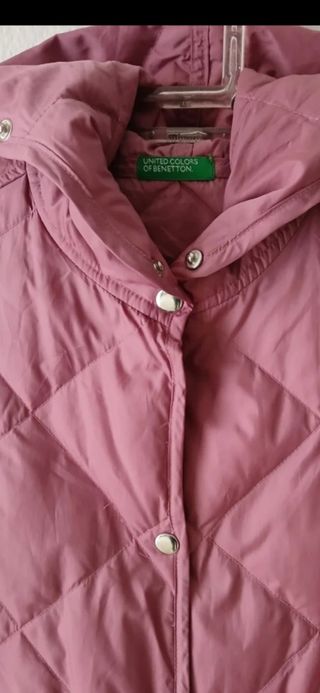 Chaquetón  largo  United Colors of Benetton rosa