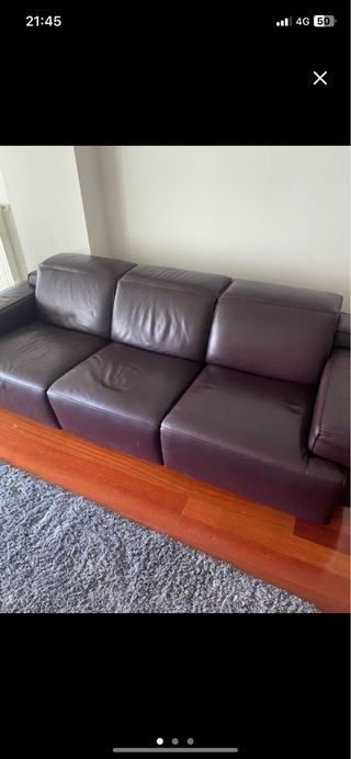 Sofá Natuzzi de Piel Marrón