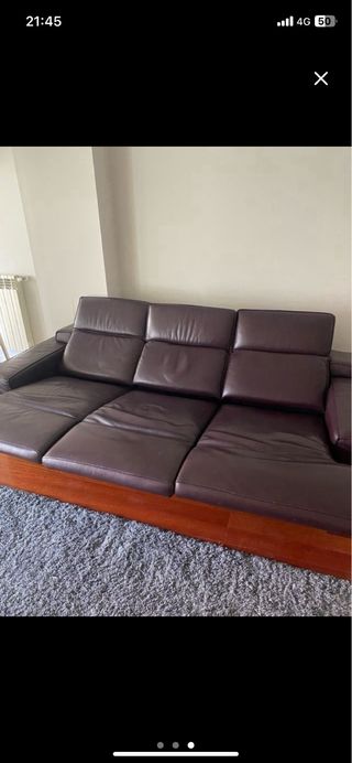 Sofá Natuzzi de Piel Marrón