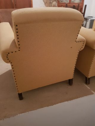 2 Butacas de tela con estampado floral