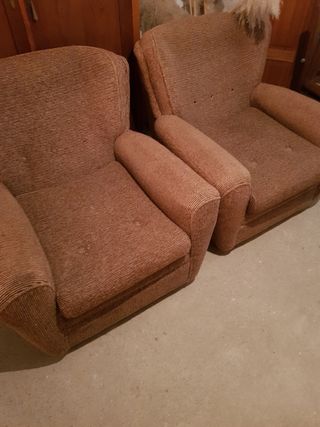 2 Butacas de tela con estampado floral