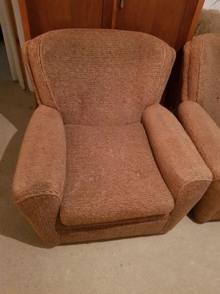 2 Butacas de tela con estampado floral