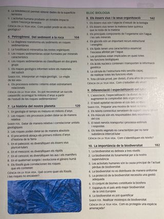 Biologia I Geologia, 1 Batxillerat